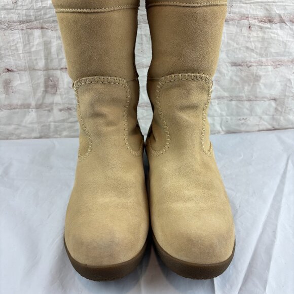Timberland Women's 8.5 Beige Suede Insulated Tall Waterproof Winter Boots - Picture 8 of 15